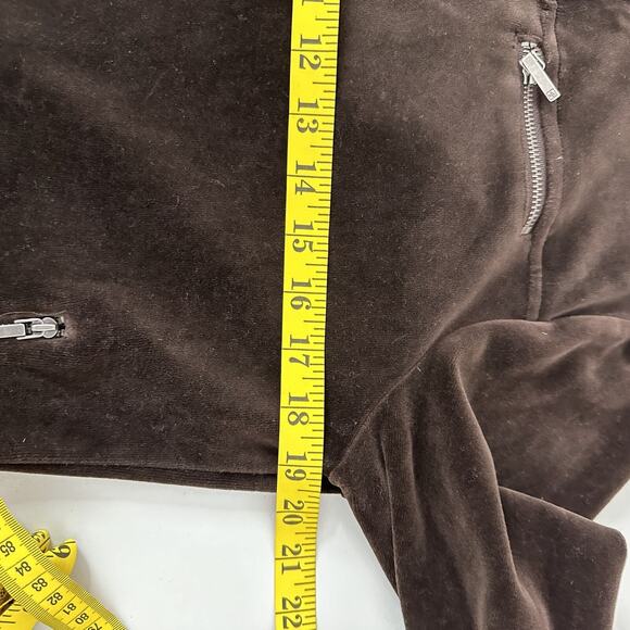 Lauren Ralph Lauren Jacket Women Small Brown Velour Zip Sweatshirt Track velvet - Picture 6 of 10